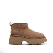 Yellow Earth Women's Classic Ultra Mini Block Sole Ugg Boots Heel Chestnut (US W10)