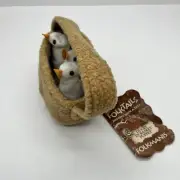 Folkmanis Folktails Plush 6" Ducks In A Basket Finger Puppet with 3 Ducks NWT