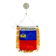 Liechtenstein Flag Mini Banner / Double Sided Mini Liechtenstein Car Window Flag