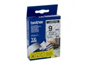 Brother P-Touch Laminated 9mm Black Text On Clear Labeling Tape 8 Metre TZe-121