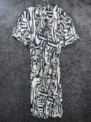 New Ava & Viv Shirt Dress Size 3X Linen Zebra Print Plus Size Collared