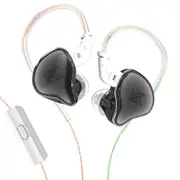 KZ EDC Wired Earphones HiFi Noise Cancelling Sports Music Gaming Earbuds with Mic- Black