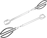 Ciieeo 2Pcs Ergonomic Food Clips for BBQ and Cooking Silver Kitchen Tongs Practical Serving Clamps for Parties Banquets and Weddings Comfortable Grip and Fine Workmanship