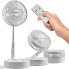 Foldable Fan, Oscillating 4 Speed Portable Fan Adjustable Height 14”–40", Rem...