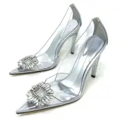 Good American CindeRella Pumps Size 10 Glass Lucite GA275JP-X