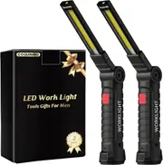 LED Work Light, Coquimbo COB Rechargeable Work Lights with Magnetic Base 360�Rotate and 5 Modes Bright LED Flashlight Inspection Light for Car Repair, Household and Emergency Use (2 Pack, 27x4.5cm)