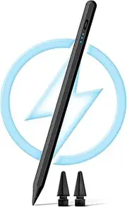Stylus Pen for iPad 9th&10th Generation - iPad Pencil 2nd Generation, Fast Charge Active Pencil Compatible with 2018-2023 Apple iPad Pro11&12.9 inch, iPad Air 3/4/5,iPad 6-10,iPad Mini 5/6 Gen-Black