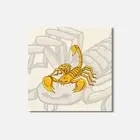 Golden Scorpio Animal 4'' X 4'' Square Wooden Coaster