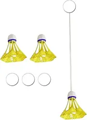 Elastic Badminton Trainer - Luminous Transport Set, Solo Practice Equipment | Rebound Training Equipment for Personal Skills Building, Portable Design for Use