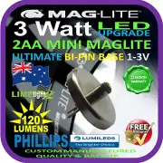MAGLITE UPGRADE LED MINI AA 3W BULB GLOBE for FLASHLIGHT TORCH 1-3V 120+lm AU