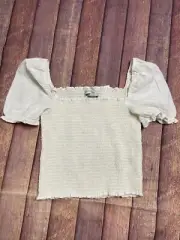 Urban Outfitters White Peasant Style Tube Top Size M Boho Hippie Festival