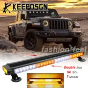 54 LED Rooftop Warning Advisor Strobe Lights Bar White Amber for Jeep Gladiator