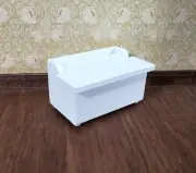 Dollhouse Small Toy Chest White Wood Trunk 1:12 Scale Nursery Furniture