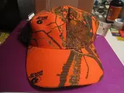 2001 MOSSY OAK BREAK UP ORANGE HUNTING CAMFLOUGE HAT WITH BOTH TAGS