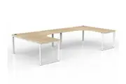 OL Anvil 2-User 90Degree Workspace Oak