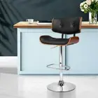 Artiss Black Gaslift Swivel Barstool With Wooden Seat Bar Stool Chair Kitchen