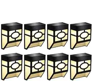GenovationSolar Wall Lights Outdoor, 2 Modes Solar Led Waterproof Lighting for Deck, Fence, Patio, Front Door, Stair, Landscape, Yard and Driveway Path,Warm White/Color Changing,Pack of 8