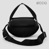 在飛比找momo購物網優惠-【ecco】Weeble Bag 真皮半圓斜背包(黑色 91