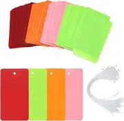 Honbay 120PCS Waterproof Plastic Shipping Tags with Ties Durable Inventory Tags Price Display Labels for Product Identification Outdoor Tagging and Price Marking (4 Color)