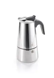 GEFU Emilio Espresso Maker, 4 Cups Silver/black