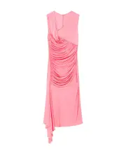 Asymmetrical draped dress in jersey FR40 Pink