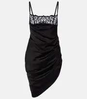 [Jacquemus] Jacquemus La Saudade brodée satin minidress UK 8 black