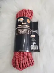 NEW 1/4" x 72ft Red Braided Poly Rope Dipole Vee Antenna Support