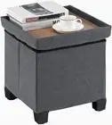 Foldable 13-Inch Storage Ottoman Cube and Foot Stool