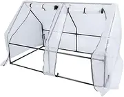 Portable Mini Greenhouse, Freeze Proofing Windproof Waterproof Tunnel Small Greenhouses with Roll Up Zip Doors and PE Clear Cover Outdoor Greenhouses for Garden Patio Backyard