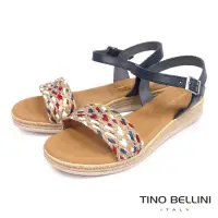 在飛比找momo購物網優惠-【TINO BELLINI 貝里尼】西班牙進口草編牛皮繫踝厚