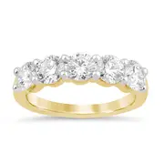 5 Stone Ring with 2.00ct of Laboratory Grown Diamonds in 9kt Yellow Gold