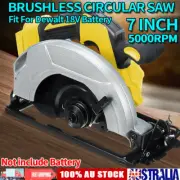 Brushless Cordless 7'' Circular Saw 185mm Wood Tile Saw For Dewalt 18V Battery