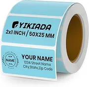 YIKIADA Direct Thermal Labels 1 X 2 Inches Blue Rectangle Shipping Labels Self-Adhesive Waterproof Thermal Sticker Paper for Busineses & Warehouses 500 PCS per Roll