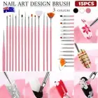 Nail Art Design Brushes Dotting Pen Tool Set Painting UV Gel Drawing Brush 15PCS