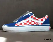 NIB Vans Old Skool Pro Checkerboard UltraCush Red Blue White