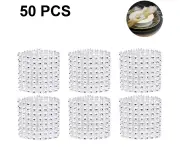 50 Pcs Napkin Rings, Rhinestone Napkin Ring Diamond Ornaments, Place Settings, Wedding Receptions