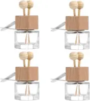 Car Diffuser Air Freshener Bottle,4 Pcs Car Perfume Bottle, 8 Ml Clear Empty Car
