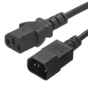 AC Power Cord 3 Prong C14 Male to C13 Female 0.75mm2 0.5m 1.6Ft PDU Cable
