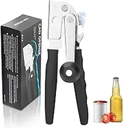 Commercial Can Opener,Hand Crank Can Opener Manual Heavy Duty with Comfortable Extra-Long Handles, Oversized Knob, Easy for Big Cans (Magnetic)