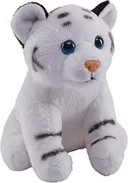 Wild Republic Pocketkins Eco White Tiger, Stuffed Animal, 5 Inches, Plush Toy, Made from Recycled Materials, Eco Friendly