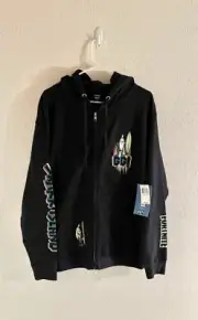 NEFF x Fortnite Shark Island GG! Zip Hoodie Size Medium Black Epic Games