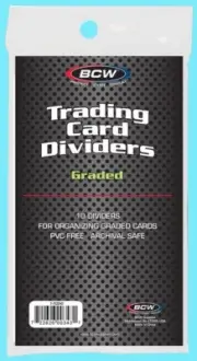 10 BCW GRADED CARD DIVIDERS Trading Sports storage box sorting index plastic