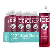 , Black Cherry Sparkling Water, Zero Sugar Flavored Water, with Vitamins and ...