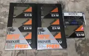 (8) MAXELL EX-M 90 8MM Metal VIDEO 8 CASSETTE TAPES Sealed