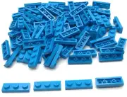 Lego 100 New Dark Azure Plates 1 x 3 Stud Parts