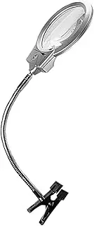 YOSADIER 1Pc LED Desk Magnifier with Hose Laboratory Magnifying Glass Lamp Lens for Reading Sewing and Hobbies Flexible Clamp Design for Convenient Use