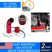 Car Cold Air Intake Filter Induction Pipe Power Flow Hose Kit w/Silicone Joiner (for: Honda)