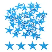 5Star Iron Patches Embroidered Sew Patch Appliques Dark Blue 50pcs