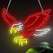 Hanging Art Neon Signs Eagle LED Neon Sign USB Powered Wall Decor Night Light for Bedroom Bar Garage Club Man Cave Independen Day 31cmx40cm