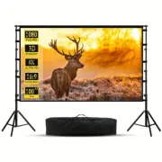 120" 4K Projector Screen with Stand 16:9 HD Outdoor Portable Movie Screen Home